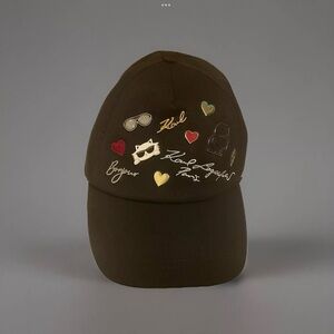 Karl Lagerfeld Paris Cate Pins Black Baseball Cap NWT